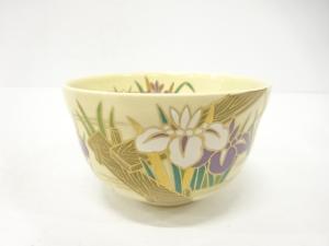 京焼　宮地英香造　金彩色絵　八ッ橋　茶碗